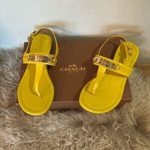 Coach Yellow Sandals 5.5